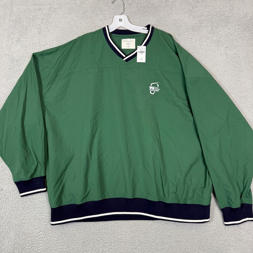Abercrombie & Fitch WM Phoenix Open Windshirt Green V-Neck Pullover XXL NWT